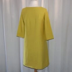 Robe Trapèze Jaune Moutarde En Rayonne (viscose Et Polyamide) à Manches 3/4 -Éclat Boutique 1538217 robe trapeze jaune moutarde en rayonne viscose et polyam 3