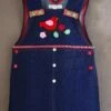 Robe Salopette En Jean Bleu, Petit Oiseau Sur Sa Branche - 3 Ans