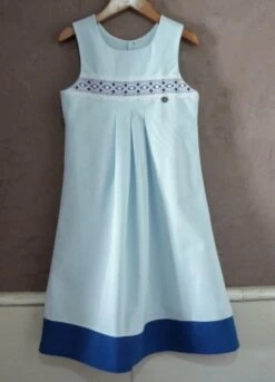 Robe Chasuble 100% Coton Oeko-tex Bleue - 6 Ans