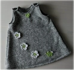 Robe Chasuble Trapèze 12 Mois - Tissu Tricot Gris