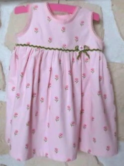 Robe Chasuble Froncée Velours Fleuri - 18 Mois