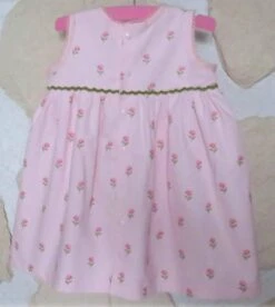 Robe Chasuble Froncée Velours Fleuri - 18 Mois -Éclat Boutique 1800328 robe chasuble froncee velours fleuri 18 mois 3