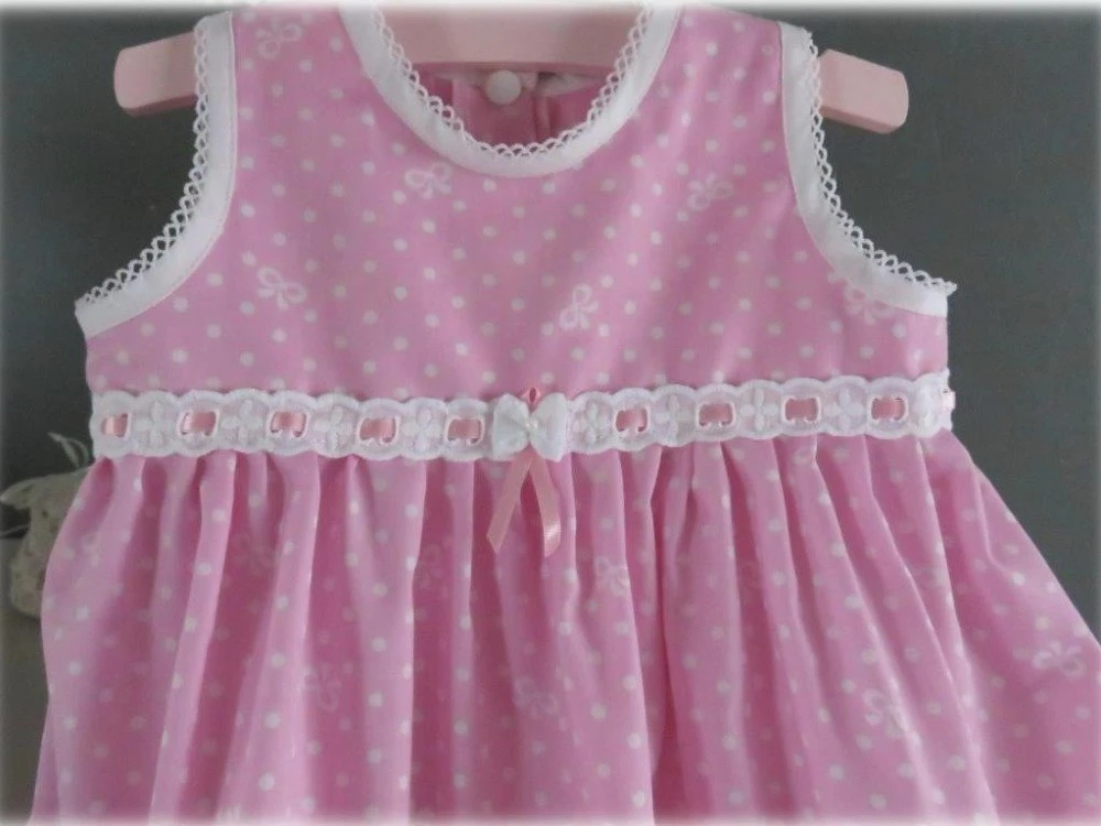 Robe Chasuble Froncée Coton Rose - 18 Mois 3 Robe Chasuble Froncée Coton Rose - 18 Mois – Image 3