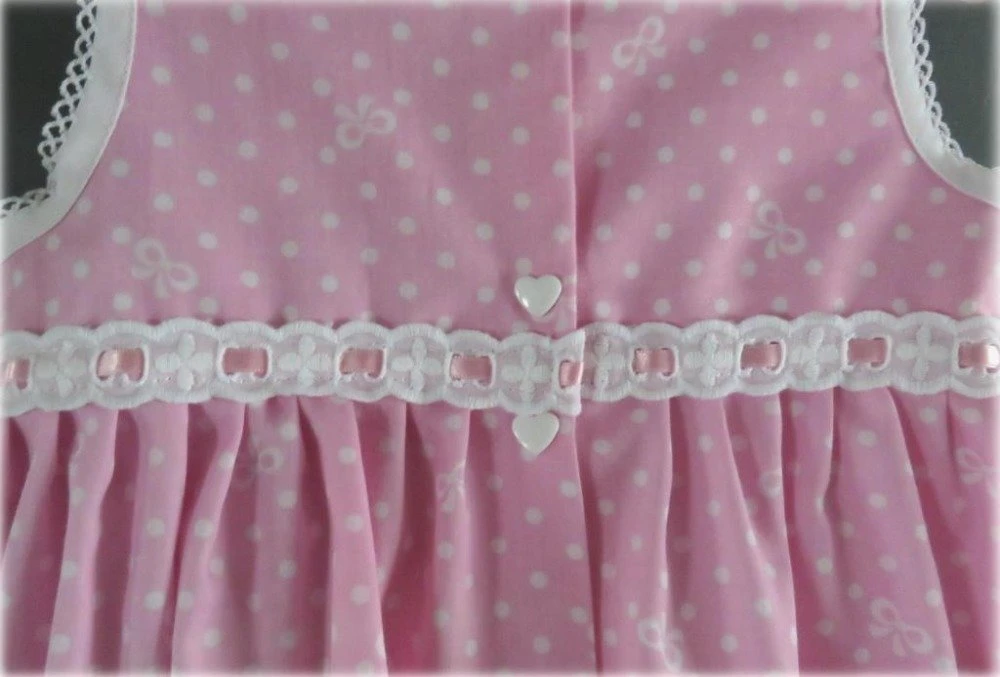 Robe Chasuble Froncée Coton Rose - 18 Mois 4 Robe Chasuble Froncée Coton Rose - 18 Mois – Image 4