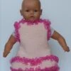 Robe Rose à Volant Pour Bébé Tricotée Main 100% Coton