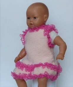 Robe Rose à Volant Pour Bébé Tricotée Main 100% Coton -Éclat Boutique 1829306 robe rose a volant pour bebe tricotee main 100 coton 3