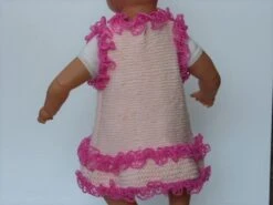 Robe Rose à Volant Pour Bébé Tricotée Main 100% Coton -Éclat Boutique 1829306 robe rose a volant pour bebe tricotee main 100 coton 5