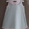Robe Chasuble Trapèze En Coton Gris Et Minis Cœurs Argentés - 12 Mois