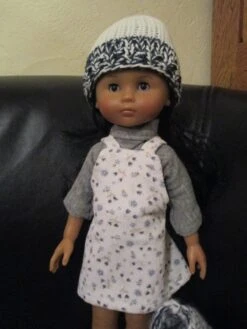 Vêtement Poupée 33 Cm Chérie De Corolle Robe Salopette, Tee Shirt, Bonnet Et Veste