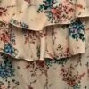 Robe Courte, En Viscose Blanche Imprimé Fleur Bleu Et Rose