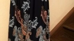 Robe Longue En Viscose Imprimée Col En Forme De V Et Des Petites Manches