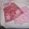 Ensemble Bébé Robe Et Bloomer Coton Oéko-tex Et Zéphir 3/6 Mois Rose "bonbon "fait Main Dans Boîte Cadeau