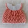 Robe Bébé Empiècement Blanc, Corps Saumon, Fait Main Au Crochet