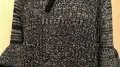 Long Pull Tunique,robe Courte,en Cachemire Et Viscose,couleur Bleu Chiné,dentelle Noire,idée Cadeau Femme,pull Femme -Éclat Boutique 1986655 grande taille long pull tunique robe courte en cachemir 1