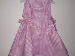 Robe Fille 12 Mois Pur Coton Zéphir Rose Et Blanc Fait Main