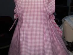 Devant -Éclat Boutique 2021054 robe fille 12 mois pur coton zephir rose et blanc fait main 2