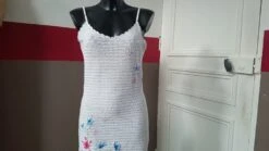 Robe Blanche D'été Au Crochet Fait Main
