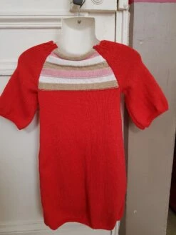 Robe Rouge T. 4 Ans Tricotée Main -Éclat Boutique 2106908 robe rouge t 4 ans tricotee main 3