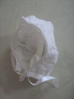 Robe De Baptême Et Bonnet T. 3/6 Mois Tricotés Main -Éclat Boutique 2115554 robe de bapteme et bonnet t 3 6 mois tricotes main 5