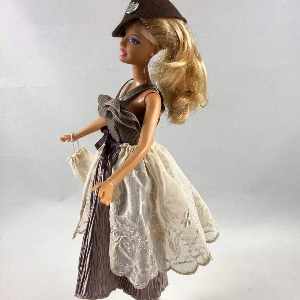 Vêtements Pour Poupée Barbie - "robe De Fête "marron Glacé"" 5 Vêtements Pour Poupée Barbie - "robe De Fête "marron Glacé"" – Image 5