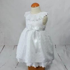 Robe De Baptême Blanche Pour Bébé En Broderie Anglaise, Vetement Cérémonie Fille, Robe L'été Bébé -Éclat Boutique 2147502 robe de bapteme blanche pour bebe en broderie anglaise v 4
