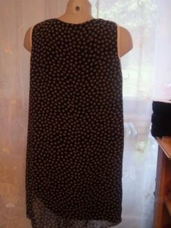 -robe Trapeze évasée Mi Longue En Mousseline Bleu /beige Taille 38 Longueur De 98 Cms. -Éclat Boutique 2687496 robe longue en satin de soie a bretelles taille 38 longue 4