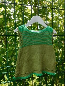 Layette - Robe Bébé Vert Coton Taille 6 Mois