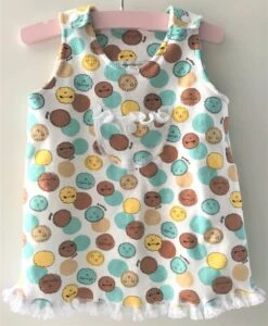 Robe Chasuble Trapèze En Jersey De Coton Motif Petits Moutons - 6 Mois