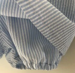 Ensemble Top/robe + Bloomer En Tissu De Coton Fines Rayures Lurex Bleu Clair - 3 Mois -Éclat Boutique 2773133 ensemble top robe bloomer en tissu de coton fines rayures 3