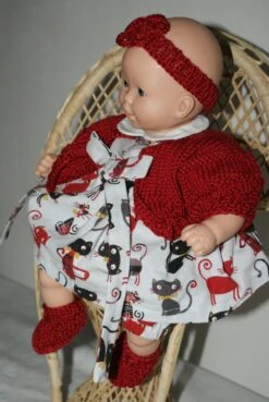 Vêtement Pour Poupée De 30 Cm, Robe Tons Bordeaux,tissu Imprimé Chats -Éclat Boutique 2812284 vetement pour poupee de 30 cm robe tons bordeaux tissu i 4