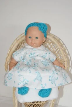 Vêtement Pour Poupée 30 Cm Robe Imprimée Personnage Bleu Turquoise Sur Fond Blanc -Éclat Boutique 2812285 vetement pour poupee 30 cm robe imprimee personnage bleu 4