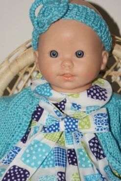 Vêtement Pour Poupée 30 Cm Robe Fond Blanc Imprimée De Petits Carrés Tons Bleus -Éclat Boutique 2812286 vetement pour poupee 30 cm robe fond blanc imprimee de p 3