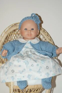 Vêtement Pour Poupée De 30 Cm Robe Fond Blanc Imprimée De Jouets Tons Bleus Ciel