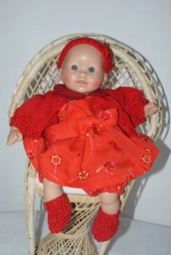 Vêtement Pour Poupée De 30 Cm Robe En Coton Tons Orangés Et Rouges