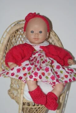 Vêtement Pour Poupon 30 Cm Robe Imprimée De Petites Fleurs Tons Roses