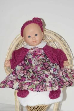 Vêtement Pour Poupée De 30 Cm Robe Liberty Fleuri Tons Bordeaux