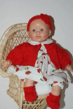 Vêtement Pour Poupée De 30 Cm Robe Fond Blanc Imprimée De Coquelicots Rouges