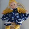 Vêtement Pour Poupée 30 Cm Robe Bleue Marine Imprimée Jouets Bleus Ciel Et Jaune Avec Volants