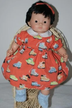 Vetement Pour Poupée De 36 Cm Robe Orange Imprimée Petites Chaussures Pastels -Éclat Boutique 2812351 vetement pour poupee de 36 cm robe orange imprimee petites 4