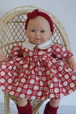 Vêtement Pour Poupon 30 Cm Robe Orange Et Bordeaux Avec Formes Géometriques -Éclat Boutique 2852057 vetement pour poupon 30 cm orange et bordeaux avec formes g 3