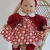 Vêtement Pour Poupon 30 Cm Robe Orange Et Bordeaux Avec Formes Géometriques
