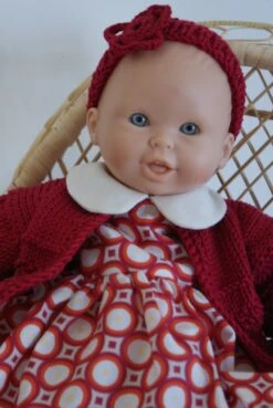 Vêtement Pour Poupon 30 Cm Robe Orange Et Bordeaux Avec Formes Géometriques -Éclat Boutique 2852057 vetement pour poupon 30 cm robe rose violine a pois blanc 2