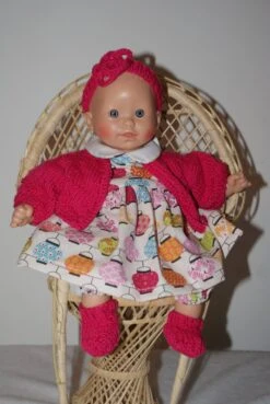 Vêtement Pour Poupon 30 Cm Robe Fond Blanc Imprimé De Lanternes Multicolores Tons Vifs