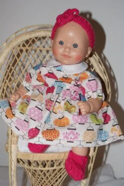 Vêtement Pour Poupon 30 Cm Robe Fond Blanc Imprimé De Lanternes Multicolores Tons Vifs -Éclat Boutique 2855430 vetement pour poupon 30 cm robe fond blanc imprime de peti 5