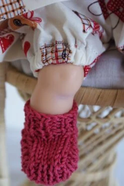 Vêtement Pour Poupon 30 Cm Robe Fond Beige Imprimé Bordeaux Theme Noel -Éclat Boutique 2865884 vetement pour poupon 30 cm robe fond blanc imprime de lant 3