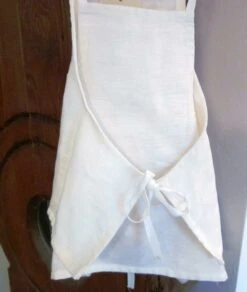 Robe Fille Forme Chasuble En Lin Blanc