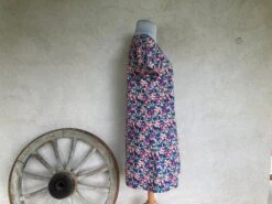 Robe Trapèze Encolure En Ronde Manches Courtes En Coton Satiné -Éclat Boutique 3362520 robe trapeze encolure en v manches 3 4 en coton satine 3