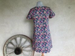 Robe Trapèze Encolure En Ronde Manches Courtes En Coton Satiné -Éclat Boutique 3362520 robe trapeze encolure en v manches 3 4 en coton satine 5