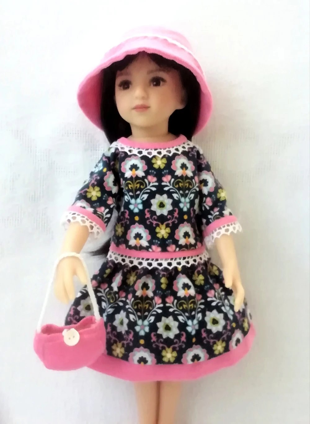 Tenue 4 Pièces, Robe Et Accessoires Poupée 32-36 Cm, Esprit Bohème 5 Tenue 4 Pièces, Robe Et Accessoires Poupée 32-36 Cm, Esprit Bohème – Image 5