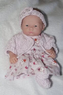 Vêtement Pour Poupée Style Berenguer De 24 Cm Robe Violine Imprimé Petits Lapins